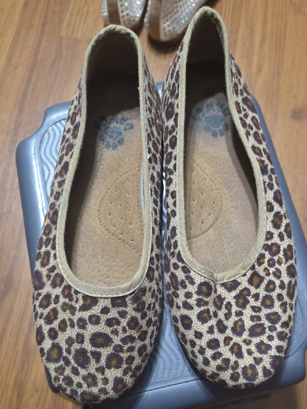 Dawgs Leopard Print Ballet Flats in Brown and Tan